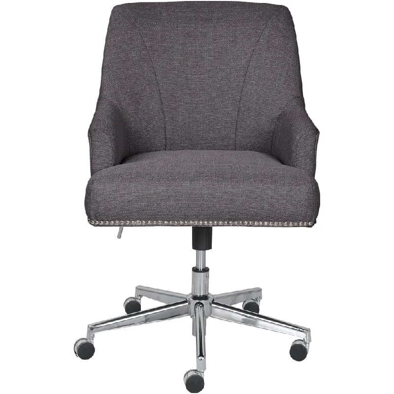 ergonomic drafting office chair with footrest -Serta - Leighton Modern Memory Foam & Twill Fabric Home Office Chair - Graphite