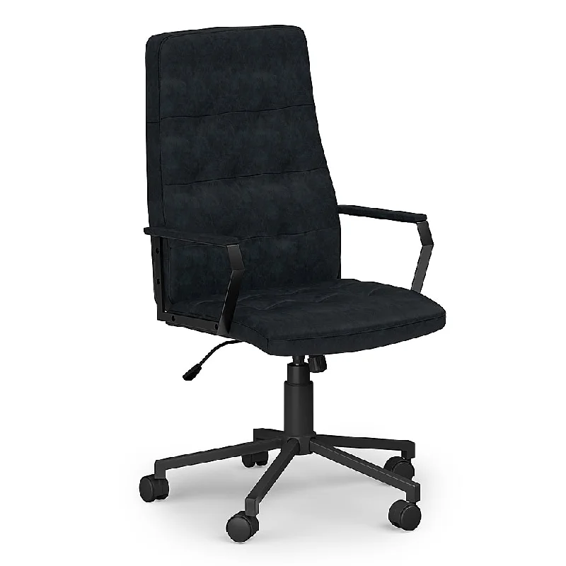 contemporary executive office chair with smooth finish -Simpli Home - Foley Swivel Office Chair - Distressed Blue