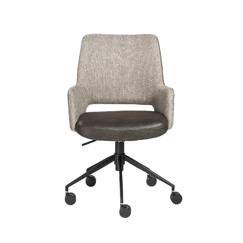 best office chair for computer work -Light Gray Dark Gray and Black Adjustable Swivel Fabric Rolling Office Chair