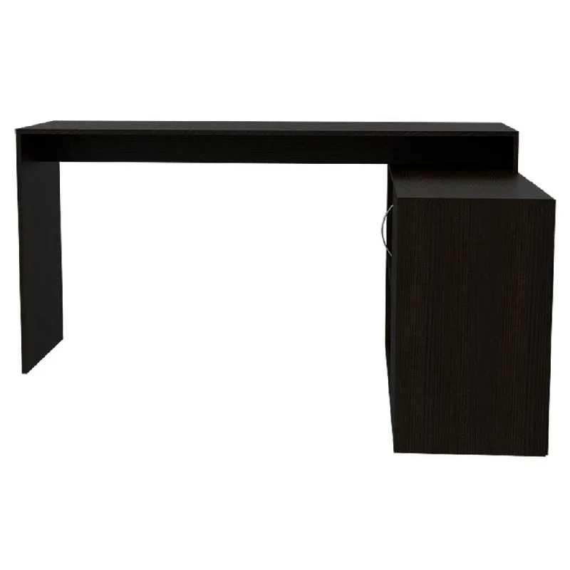 compact foldable desk with storage-60" Black L Shape Computer Desk