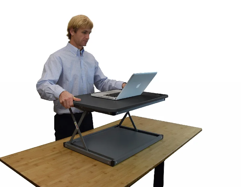 portable work desk-Small Black Adjustable Standing Desk Converter