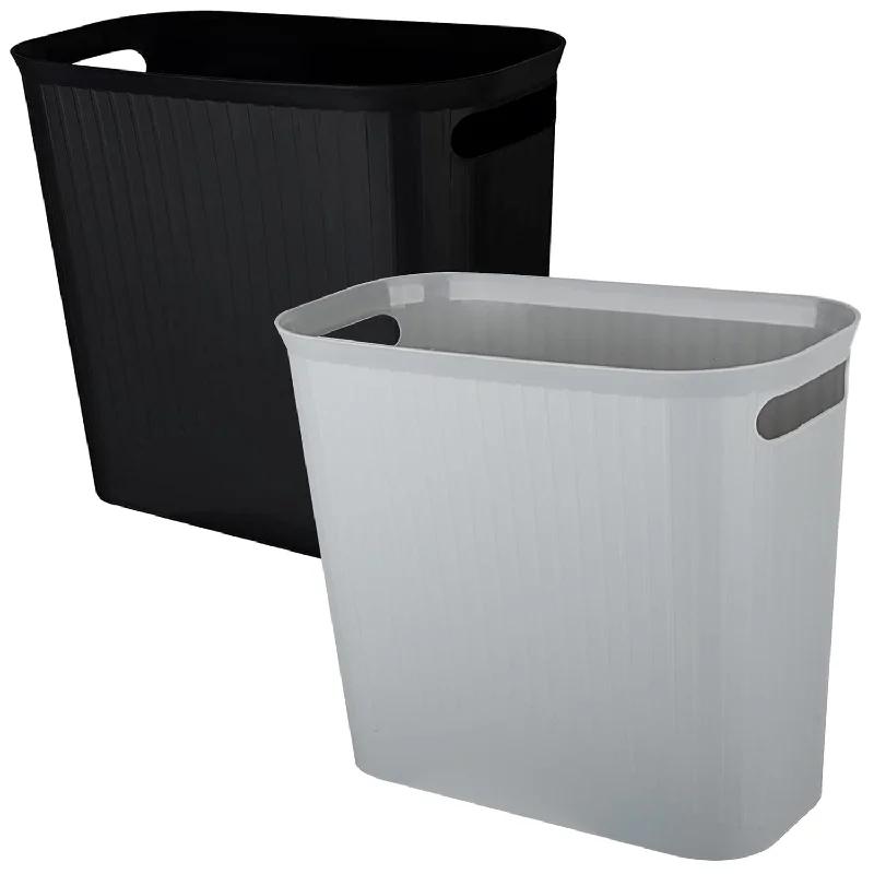 outdoor-garbage-can-with-compartment-Small Trash Can, Garbage Can Slim Waste Basket 3.5 Gallon