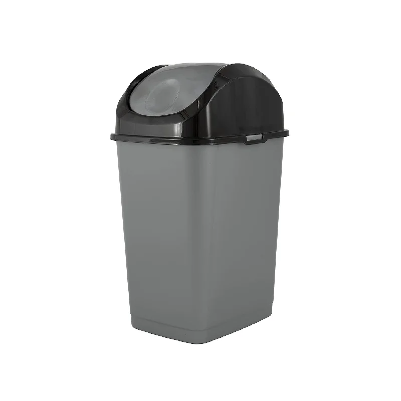 kitchen-waste-can-Small Trash Can With Lid 4.5 Gallon Plastic Swing Top Garbage Can Slim Waste Bin