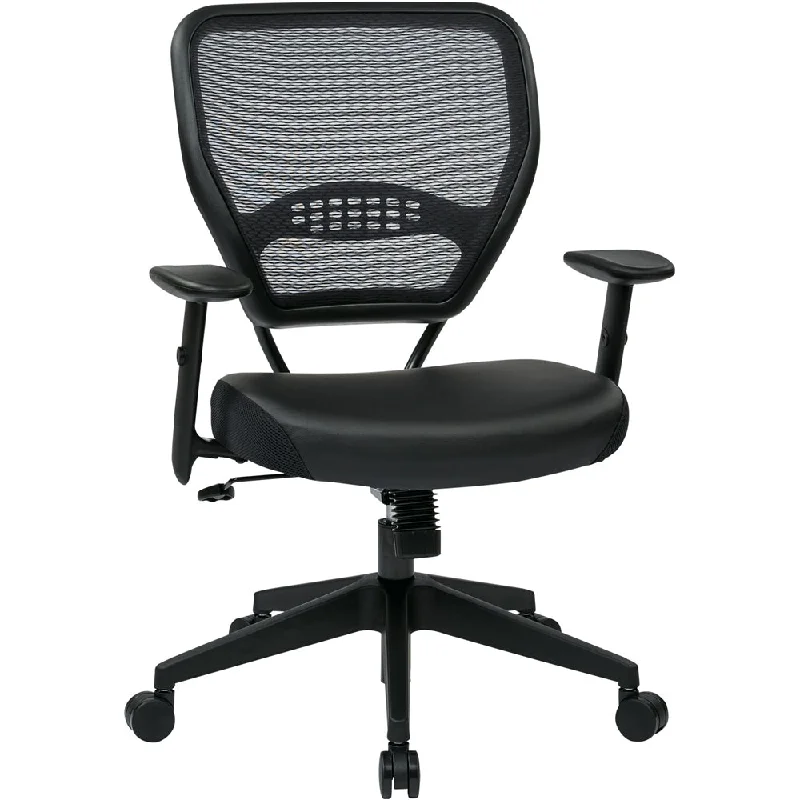 conference room office chair with comfortable padding -Space Seating - 57 Series Bonded Leather Office Chair - Black