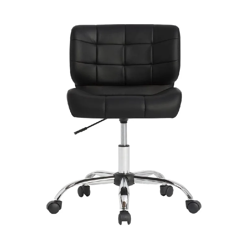 orthopedic chair for office and gaming -Studio Designs - 5-Pointed Star Vinyl Office Chair - Black/chrome