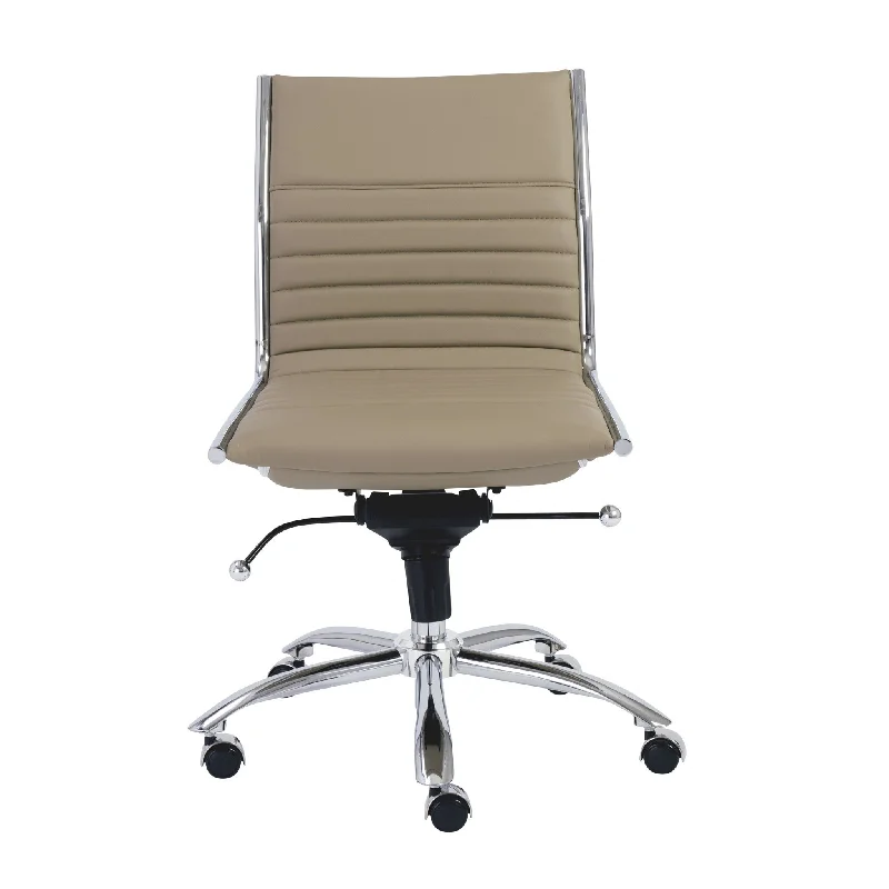 comfortable office chair for writers -Taupe and Silver Adjustable Swivel Faux Leather Rolling Conference Office Chair