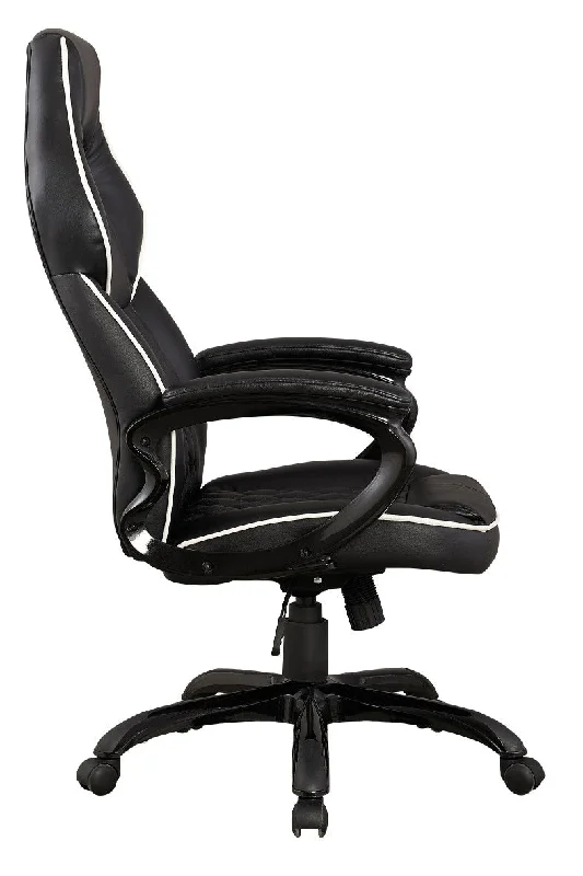 office chair with built-in massager -Techni Mobili High Back Executive Sport Race Office Chair, Black