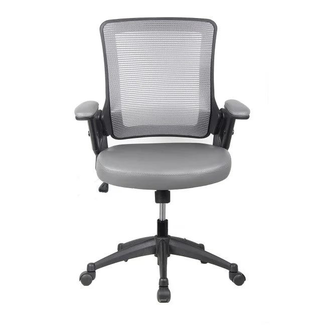 professional-grade office chair for workplace productivity -Techni Mobili Mid-Back Mesh Task Office Chair with Height Adjustable Arms, Gray