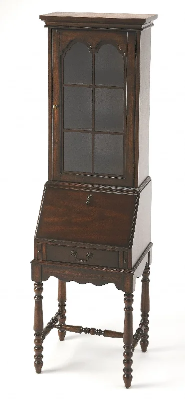 multi-purpose portable desk-74" Brown Cherry Traditional Secretary Organizing Desk