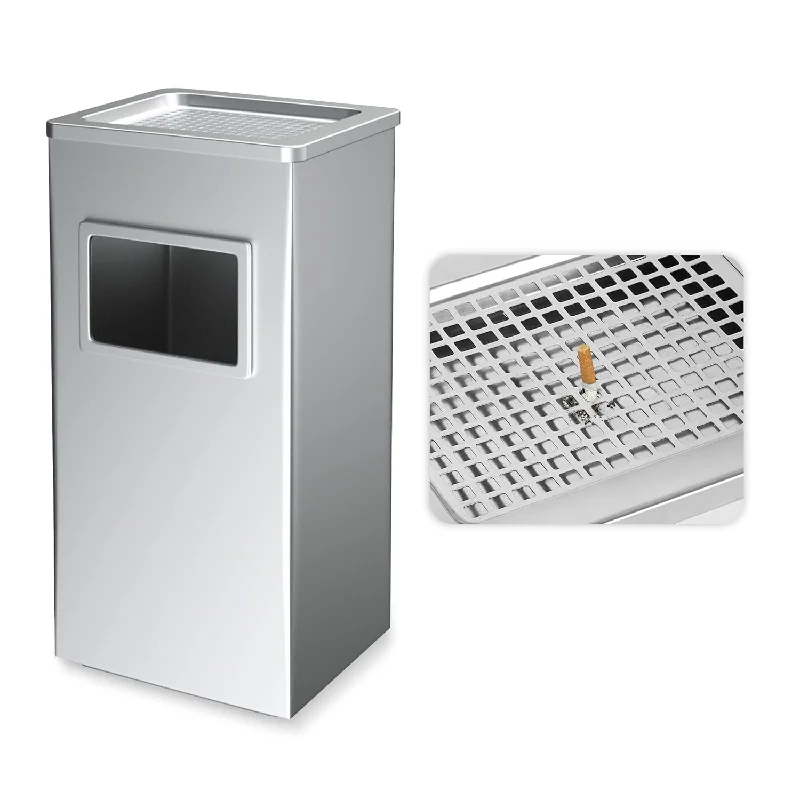 heavy-duty-garbage-bin-Trash Can Indoor Outdoor Metal Stainless Steel Commercial Garbage Can Industrial