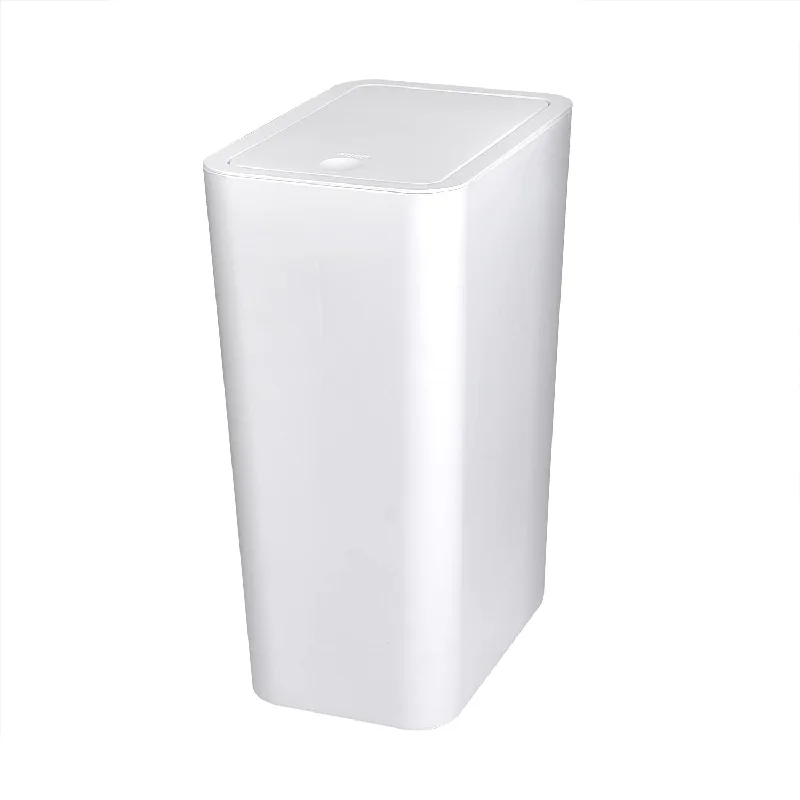 wheeled-garbage-can-Trash Can, Plastic Garbage Can,3 Gallon Waste Basket For Bathroom, Bedroom, Mode