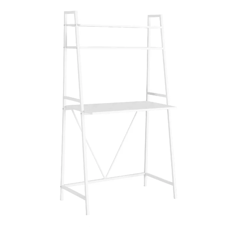 adjustable office desk with height settings-18" White Ladder Desk