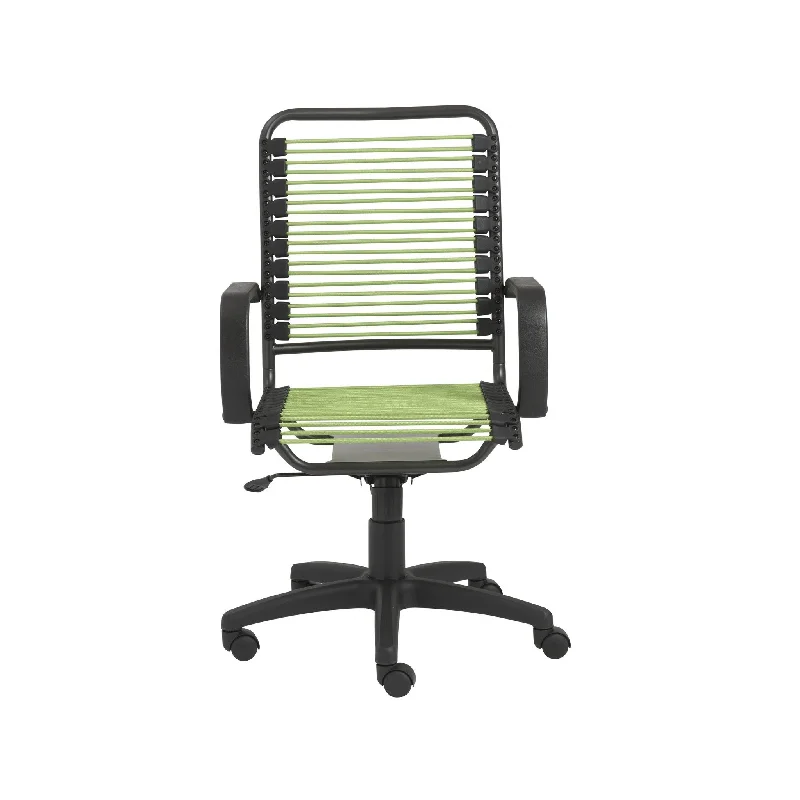 adjustable headrest office chair with tilt function -Green and Black Adjustable Swivel Bungee Rolling Office Chair