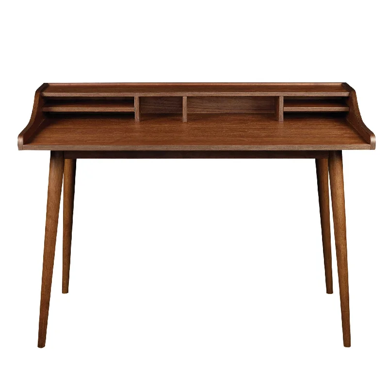 modern compact L-shaped desk-47" Brown Writing Desk