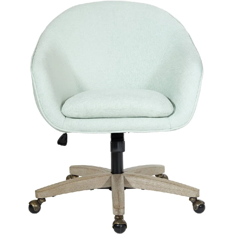 breathable office chair with full lumbar support -AveSix Nora 5-Pointed Star Plush Padded Office Chair Mint