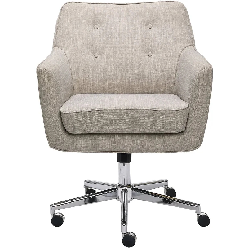 ergonomic task chair with sturdy frame -Serta - Ashland Fabric & Memory Foam Home Office Chair - Lure Light Gray