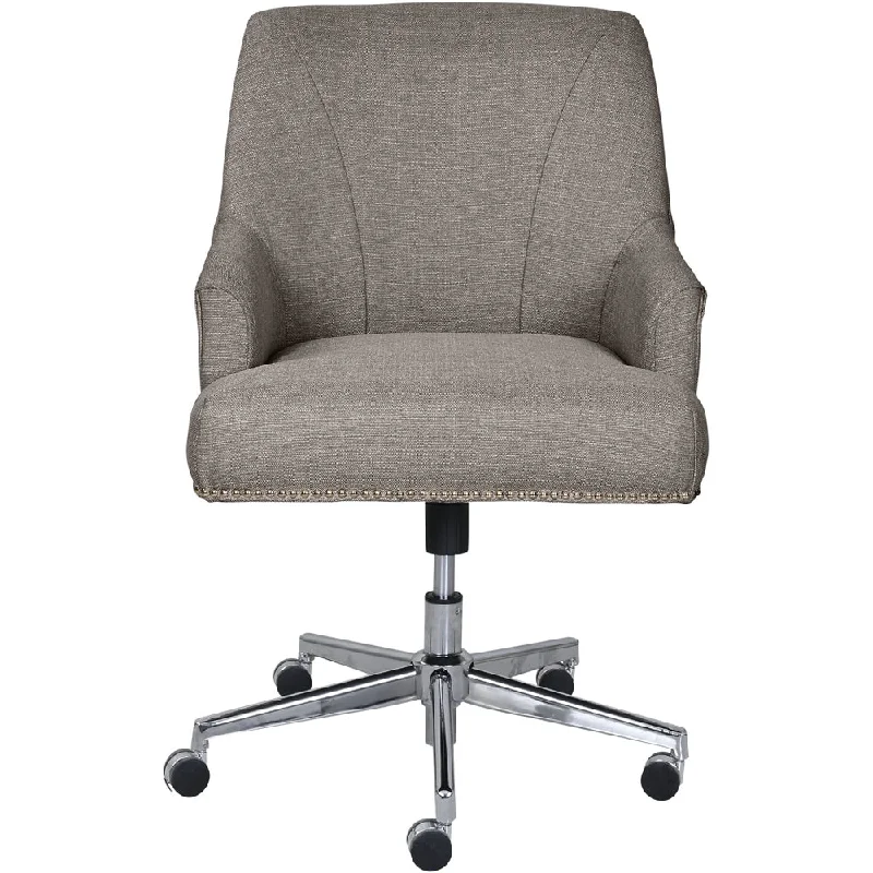 ultra-durable office chair for commercial use -Serta - Leighton Modern Fabric & Memory Foam Home Office Chair - Soft Medium Gray