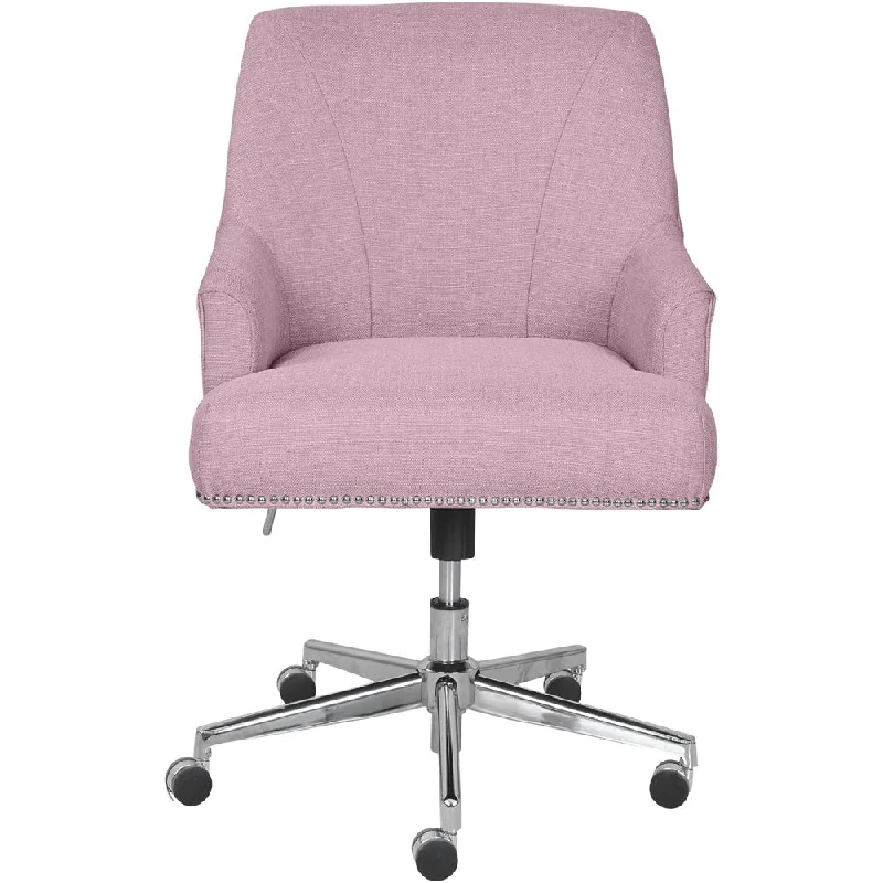 premium office chair for executive spaces -Serta - Leighton Modern Memory Foam & Twill Fabric Home Office Chair - Lilac