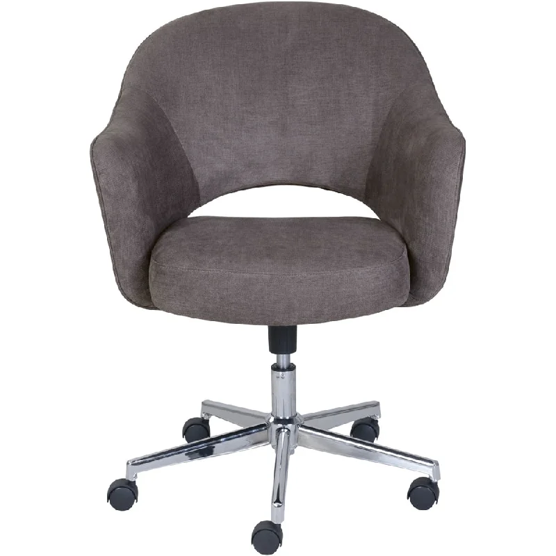 luxury office chair with ergonomic seat -Serta - Valetta Fabric Home Office Chair - Gray/Chrome