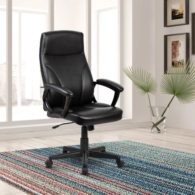 heavy-duty ergonomic chair for corporate offices -Techni Mobili Medium Back Executive Office Chair, Black