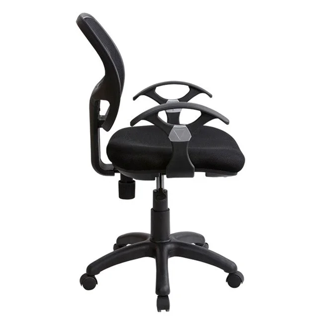 mid-century office chair with wooden armrests -Techni Mobili Midback Mesh Task Office Chair, Black