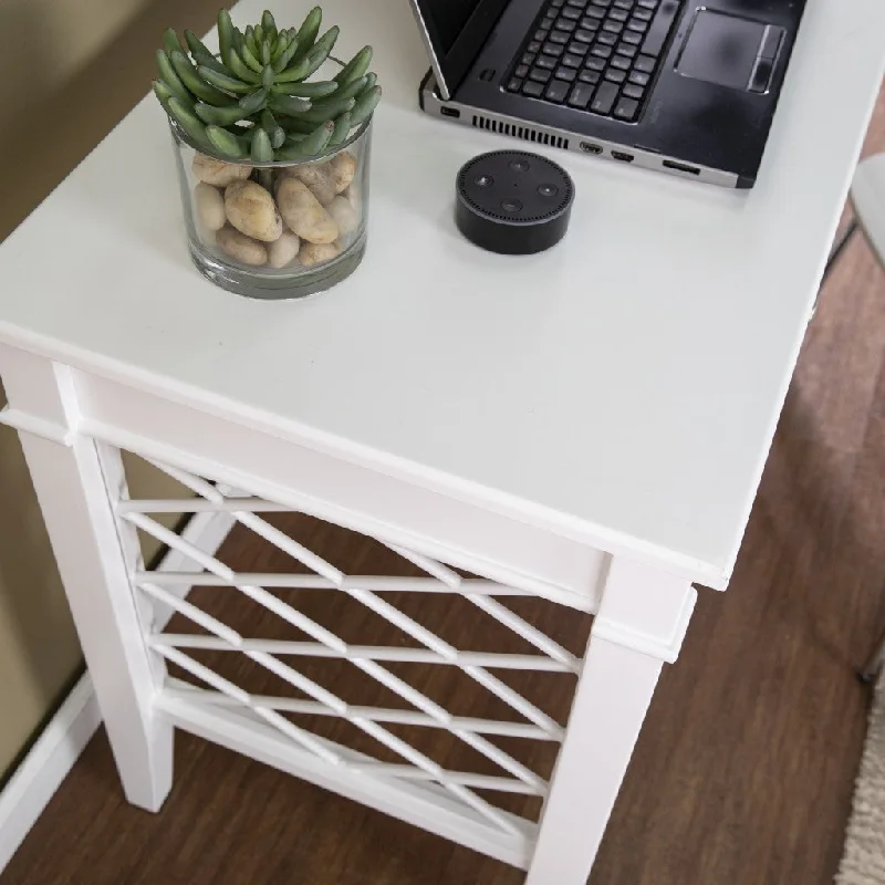 rustic desk with metal frame-White Writing Desk