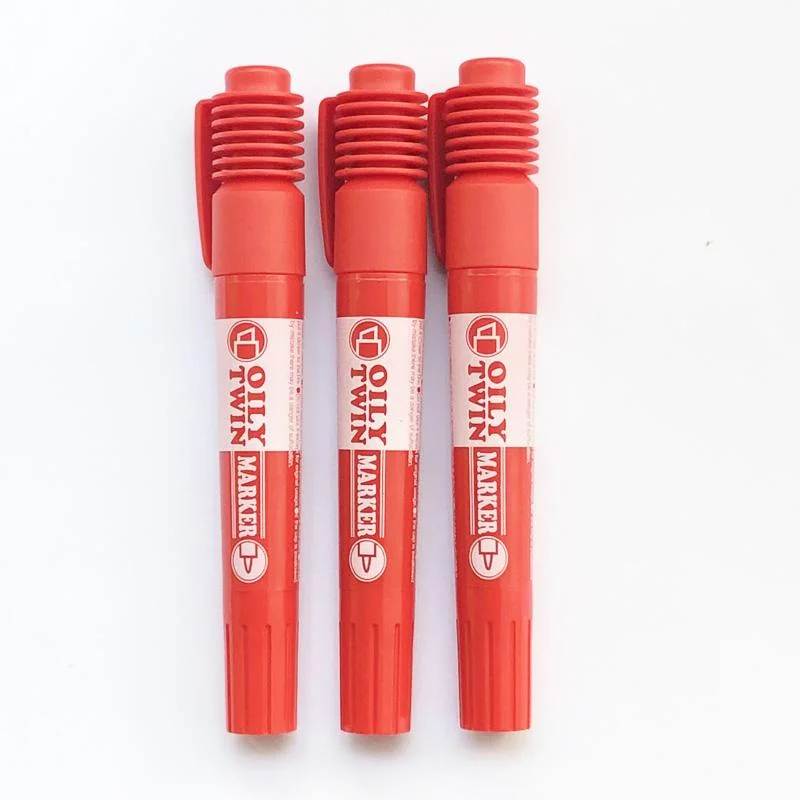 best writing utensils for artistic tasks-Oily Twin Marker Red Ink 3Pcs