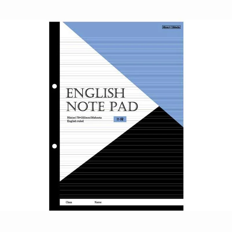 simple notebooks for everyday use -Notepad To Be Able To E easily Keep On File In 2 Hole Files B5-English Practicing Notepad 15Lines