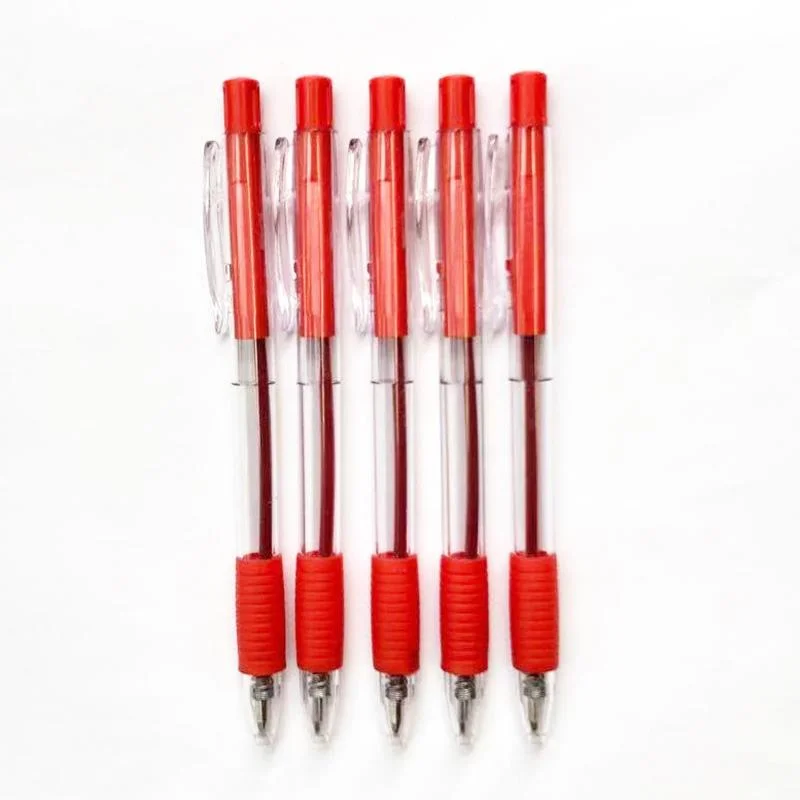 writing utensils for effective brainstorming-Knock Ball Point Pen 5 Motoiri Red Ink 0.7mm