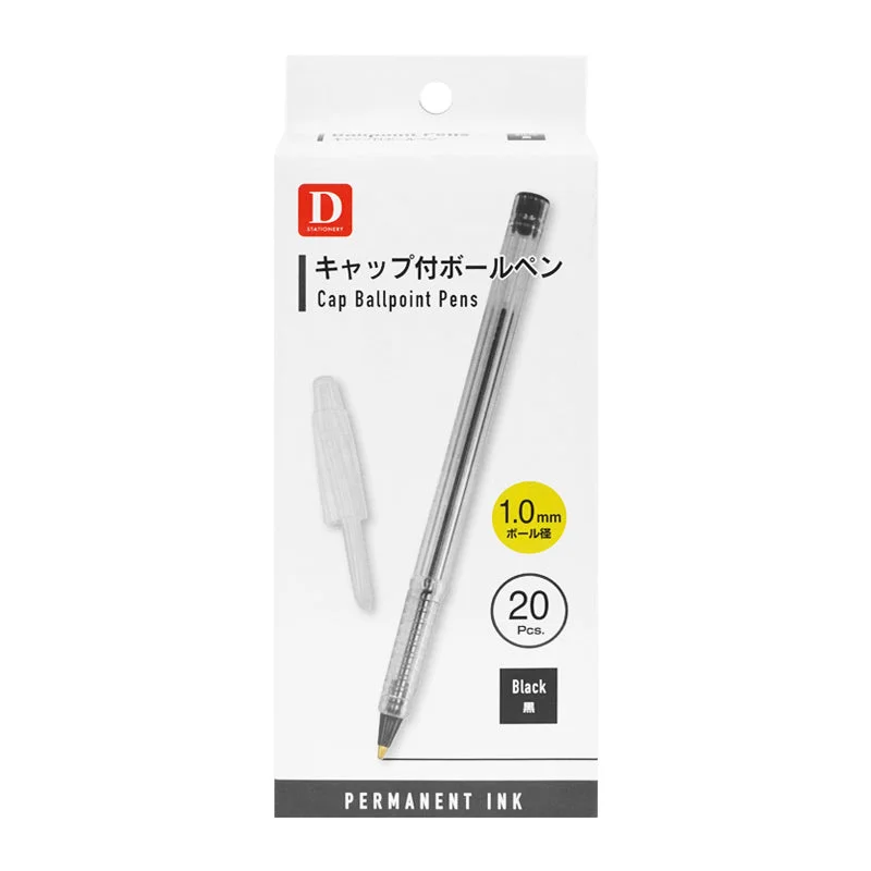 comfortable writing utensils for schoolwork-Cap Ballpoint Pens Black