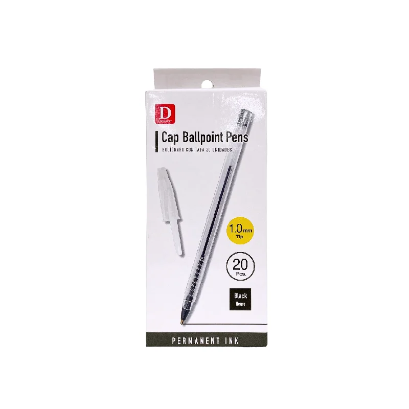 writing utensils for journaling and sketching-Cap Ballpoint Pens Black