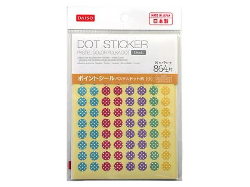 notebooks for note-taking and personal reflection -Dot Sticker -Small - Pastel Color - Polka Dot - 864 Pcs.