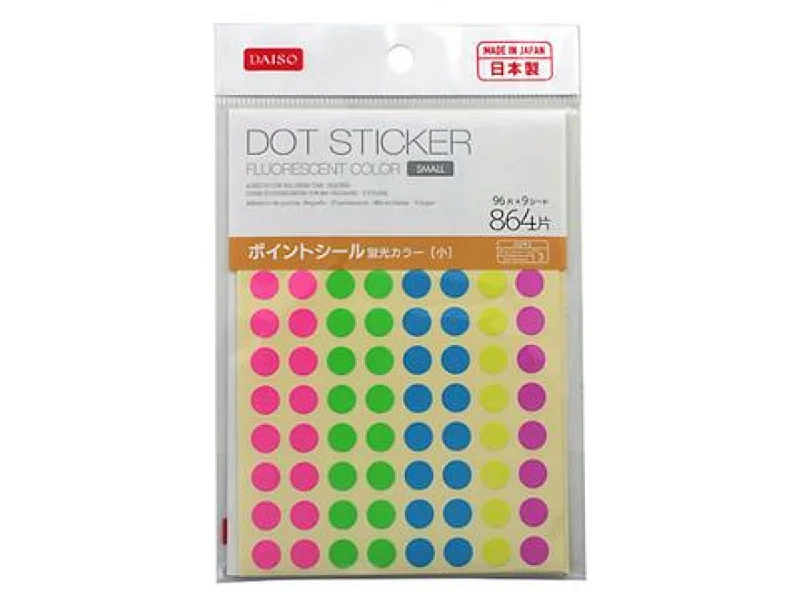 stylish notebooks for personal journaling -Dot Sticker -Small - Fluorescent Color - 864 Pcs.