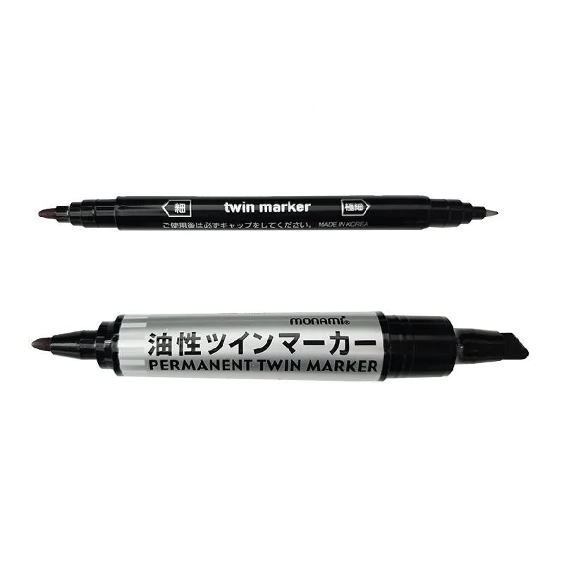 premium writing utensils for signature use-Permanent Twin Marker Black 2