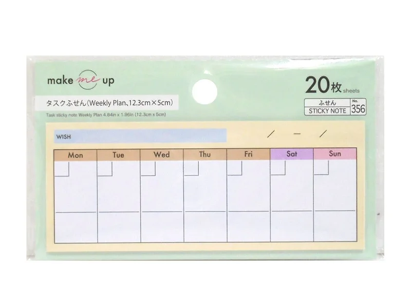 spiral notebooks with college-ruled paper -Task Sticky Note Weekly Plan 4.84In X 1.96In 12.3Cm X 5Cm