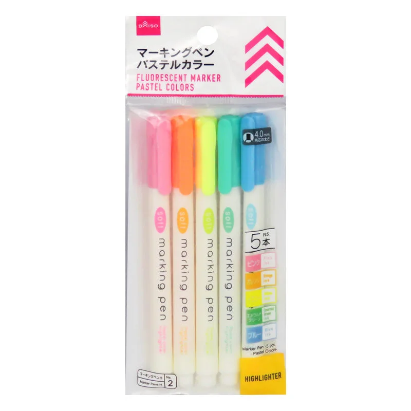 writing utensils for special occasions-Marker Pen - Pastel Colors - 5Pcs