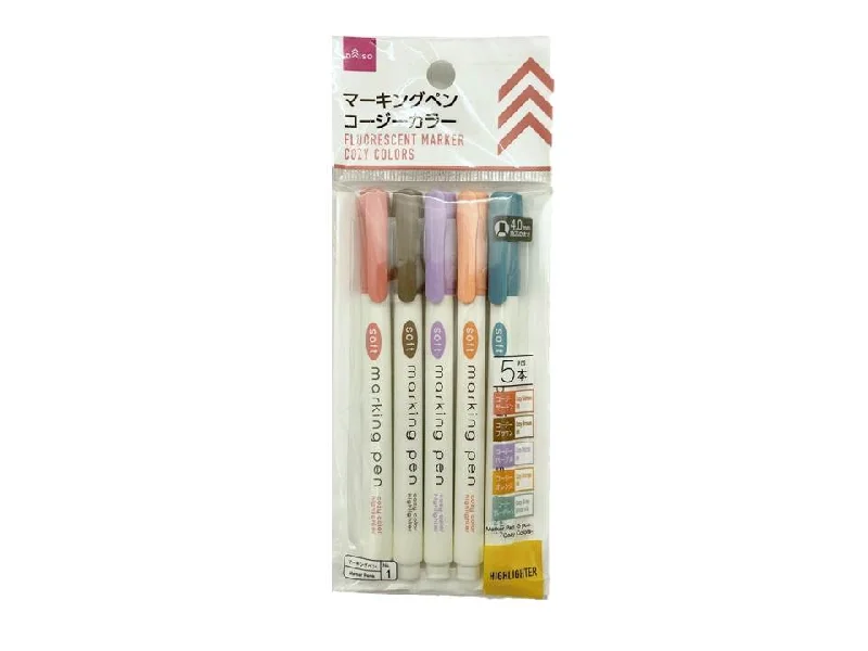 high-performance writing utensils for fast writers-Marker Pen -5 pcs. - Cozy Colors -