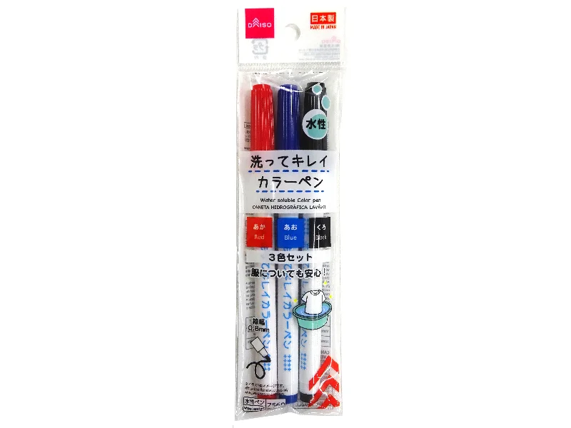 writing utensils for office paperwork-Water soluble Color pen -Red - Blue - Black-