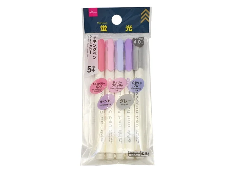 versatile writing utensils for writing on different surfaces-Marker Pen -5 pcs. - Sweet Colors -