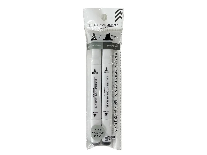 durable writing utensils for school children-Illustration Marker -Medium Gray-Dark Gray-