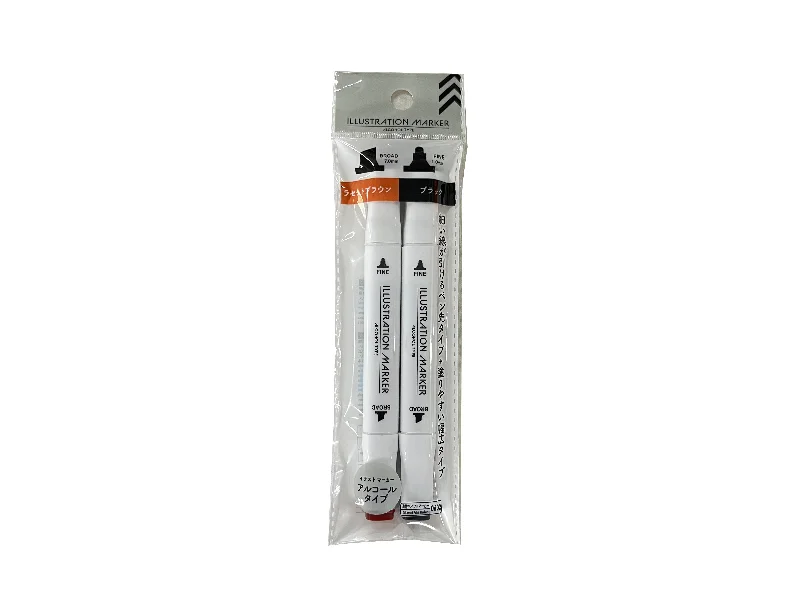 durable writing utensils for heavy-duty use-Illustration Marker- Russet Brown-Black-