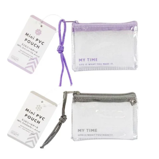 writing utensils for quick sketches and drawings-Mini PVC pouch - MTC Cotton Purple Crystal Gray Mesh