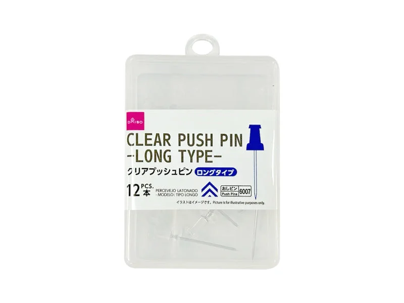 office supplies for virtual work environments-Clear Push Pin -Long Type-