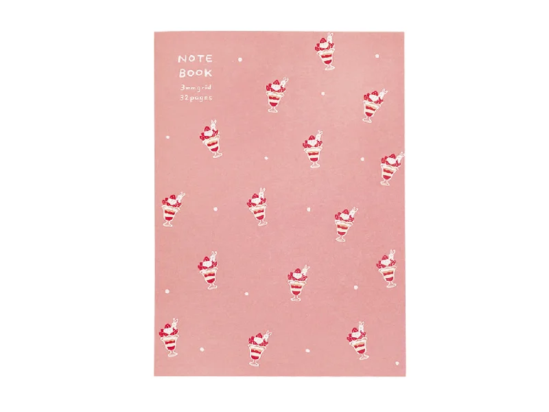 spiral notebooks for daily planning tasks -Notebook A5 Grid 3mm Strawberry Parfait