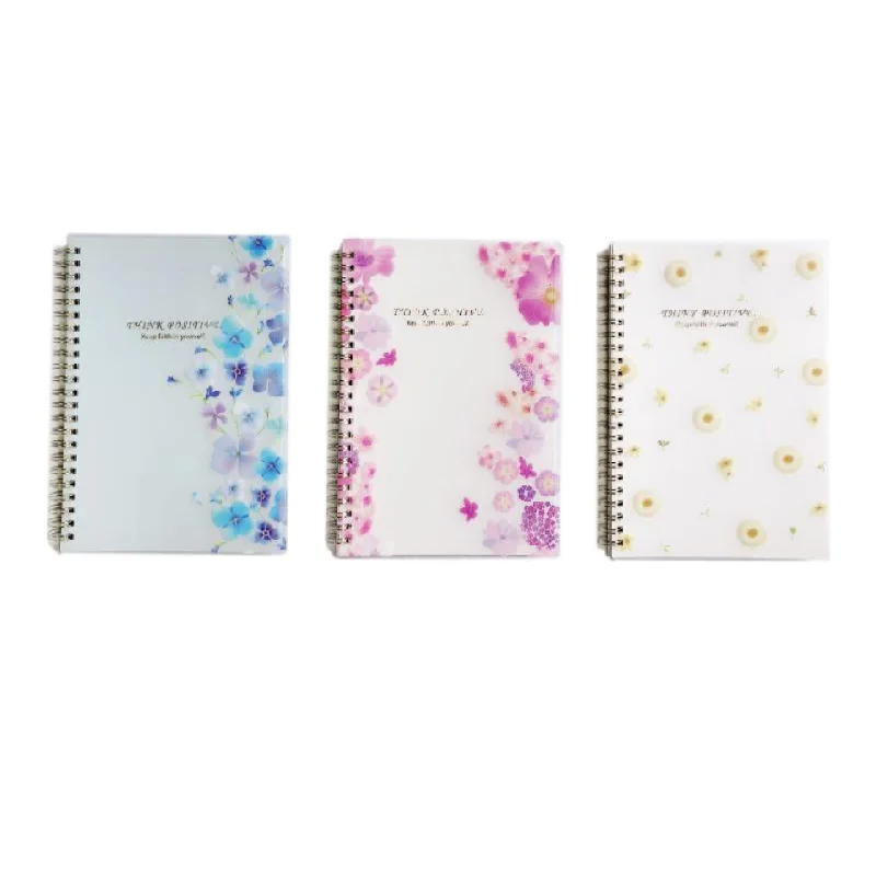 notebooks with lined paper for neat writing -Spiral Notebook Flower A5