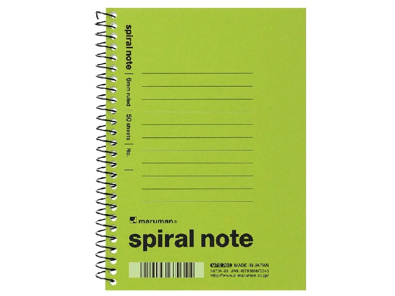 custom notebooks for charity events -A6 Spiral Note 6mm Ruled Light Green