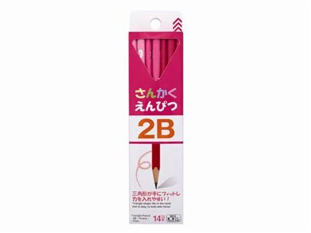 ergonomic writing utensils for healthier writing-Triangle Pencil -2B - 14 Pcs. - Pink-