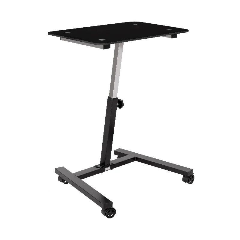 corner workstation desk-airLIFT® Tempered Glass Top Mobile Desk