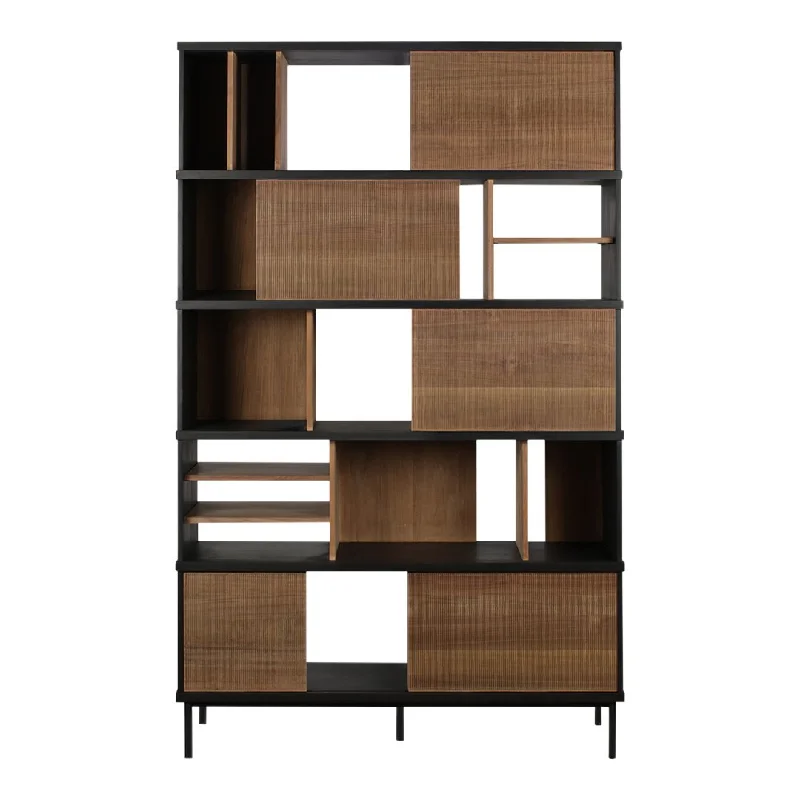 bookshelf with a blend of vintage and modern styles -Oscar Rack - 5 Sliding Doors