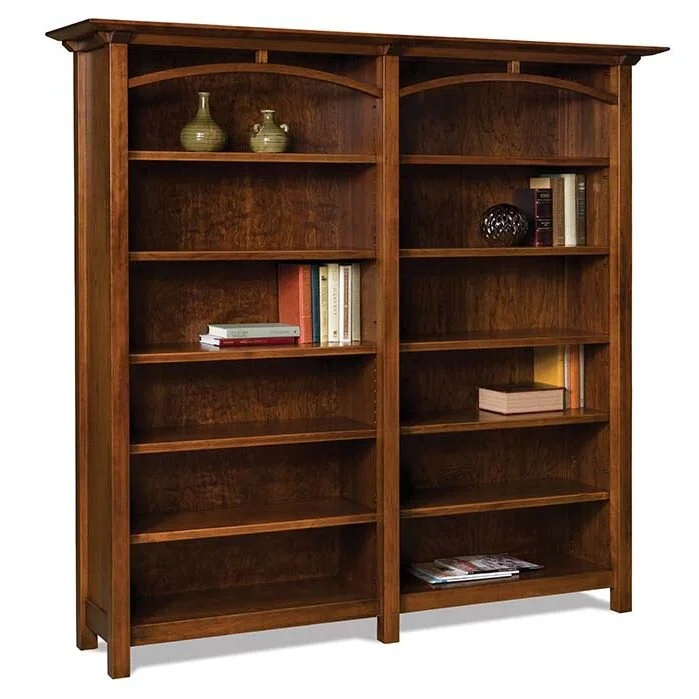 bookshelf for large books -Artesa Amish Double Bookcase